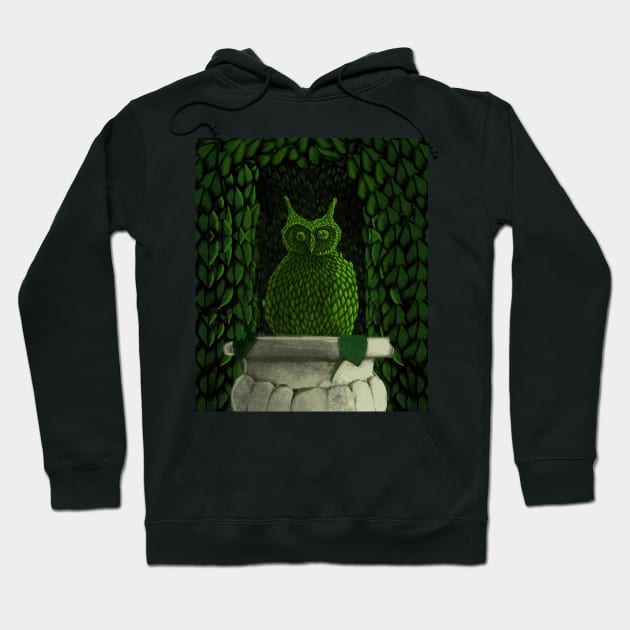 Hedge Owl Topiary Night Version Hoodie by Donnahuntriss